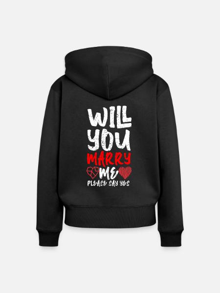 Heirat - Frauen Premium Bio Zip Hoodie - Schwarz
