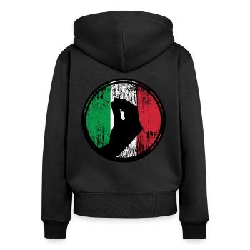 Italy Italians hand gesture Italian flag - Women's Premium Organic Zip Hoodie - black - Back - Julia (174cm)