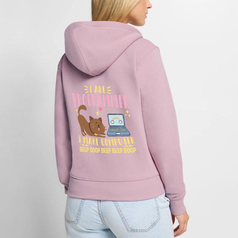 I Are Programmer I Makes Computer Beep Boop Coder Frauen Premium Bio Zip Hoodie