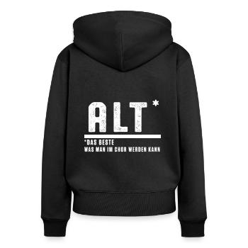 Alt Chor Chorsänger Chorleiter Chorsingen Geschenk - Frauen Premium Bio Zip Hoodie - Schwarz - Hinten - Julia (174cm)