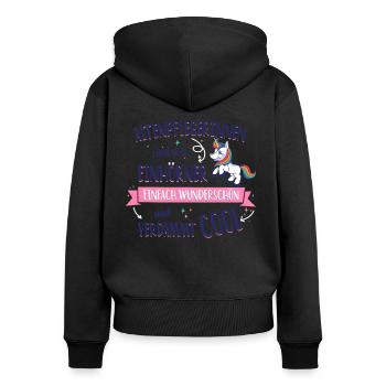 L’aide-soignante pour personnes âgées est comme une licorne adage aide-soignante - Sweat à capuche zippé Premium bio Femme - noir - Dos - Julia (174cm)