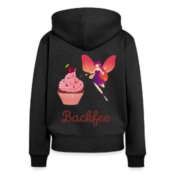 Backfee Bäckerin Backstube Kuchen Cupcake Muffin F - Frauen Premium Bio Zip Hoodie - Schwarz - Hinten - Julia (174cm)