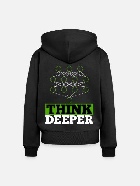 Künstliche Intelligenz think deeper Geschenk - Frauen Premium Bio Zip Hoodie - 