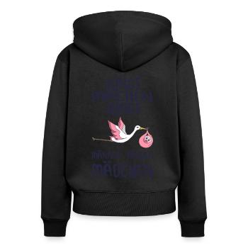 Jungs machen Jungs Männer machen Mädchen Werdender - Frauen Premium Bio Zip Hoodie - Schwarz - Hinten - Julia (174cm)
