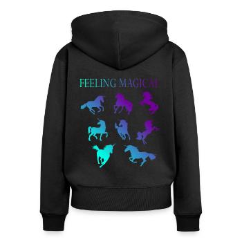 Feeling magical - Women's Premium Organic Zip Hoodie - black - Back - Julia (174cm)