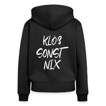 Franken fränkischer Dialekt Klöß sonst nix - Frauen Premium Bio Zip Hoodie - Schwarz - Hinten - Julia (174cm)