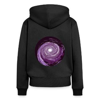 Wormhole in space - Women's Premium Organic Zip Hoodie - black - Back - Julia (174cm)