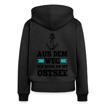 Urlaub Aus Dem Weg Ich Muss An Die Ostsee Strand A - Frauen Premium Bio Zip Hoodie - Schwarz - Hinten - Julia (174cm)