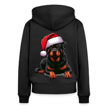Rottweiler The Santa Claus - Women's Premium Organic Zip Hoodie - black - Back - Julia (174cm)