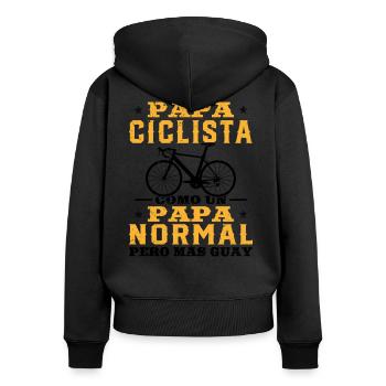 Fahrrad Fahrrad Papa Radfahrer Coolster Spaß - Frauen Premium Bio Zip Hoodie - Schwarz - Hinten - Julia (174cm)