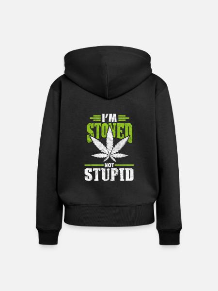 Cannabis - Frauen Premium Bio Zip Hoodie - Schwarz