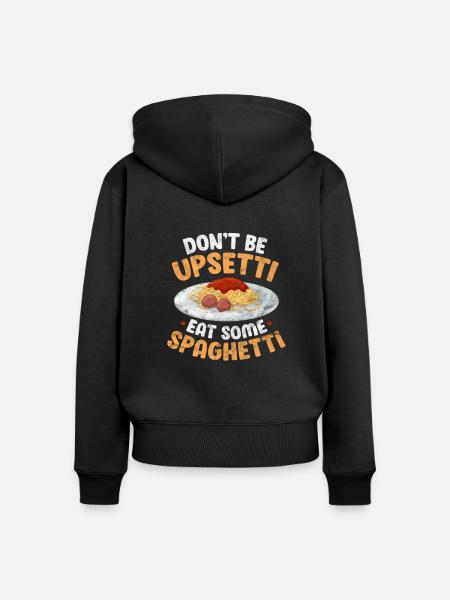 Spaghetti - Frauen Premium Bio Zip Hoodie - Schwarz