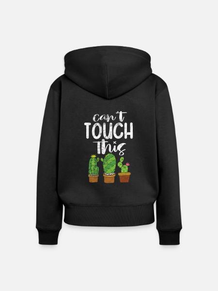 Kaktus - Frauen Premium Bio Zip Hoodie - Schwarz