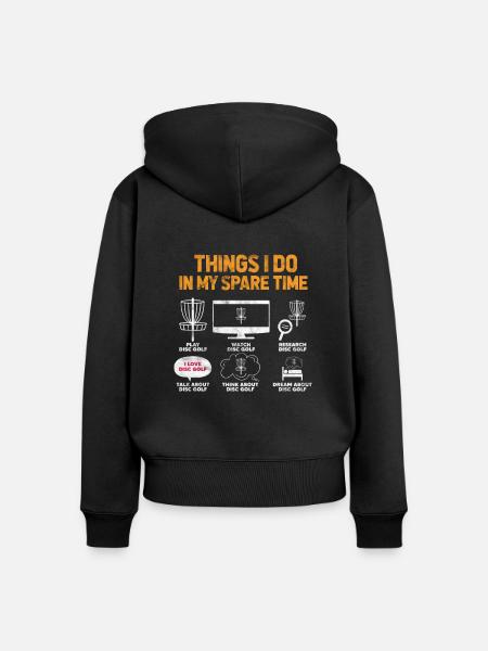 Disc Golf - Frauen Premium Bio Zip Hoodie - Schwarz