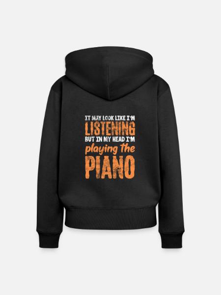 Pianist - Frauen Premium Bio Zip Hoodie - Schwarz
