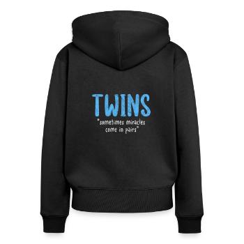 Jumeaux - Sweat à capuche zippé Premium bio Femme - noir - Dos - Julia (174cm)