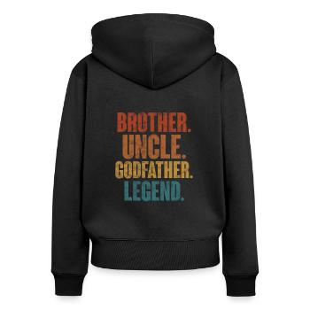 Uncle - Women's Premium Organic Zip Hoodie - black - Back - Julia (174cm)