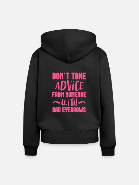 Augenbrauen - Frauen Premium Bio Zip Hoodie - Schwarz