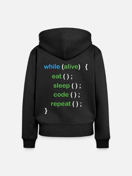 Python Coding Software Developer - Frauen Premium Bio Zip Hoodie - Schwarz
