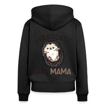 Lustiges Afrikanischer Weißbauchigel Igel Kostüm - Frauen Premium Bio Zip Hoodie - Schwarz - Hinten - Julia (174cm)