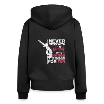 Pole Dance - Frauen Premium Bio Zip Hoodie - Schwarz - Hinten - Julia (174cm)