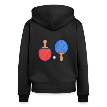 Ping-Pong Table Tennis - Sweat à capuche zippé Premium bio Femme - noir - Dos - Julia (174cm)