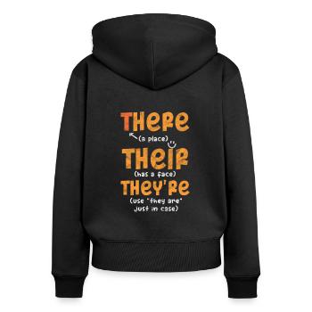 Grammar Teacher - Women's Premium Organic Zip Hoodie - black - Back - Julia (174cm)