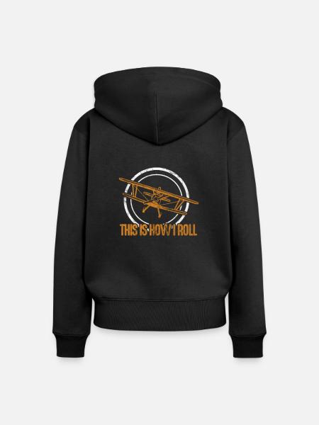 Pilot - Frauen Premium Bio Zip Hoodie - Schwarz