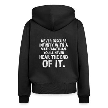 Mathematik - Frauen Premium Bio Zip Hoodie - Schwarz - Hinten - Julia (174cm)