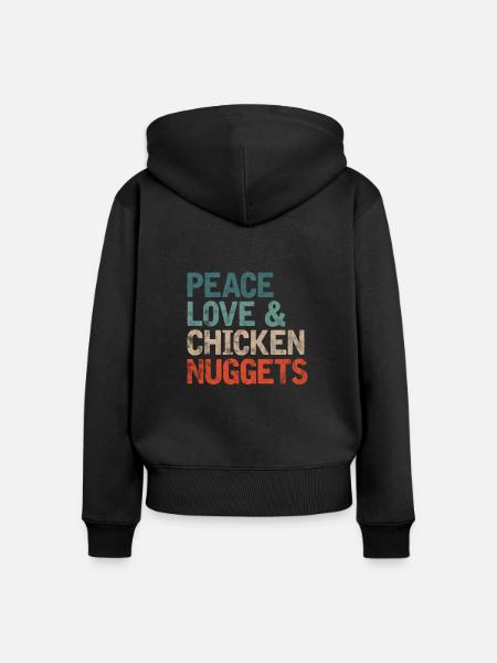 Chicken Nuggets - Frauen Premium Bio Zip Hoodie - Schwarz