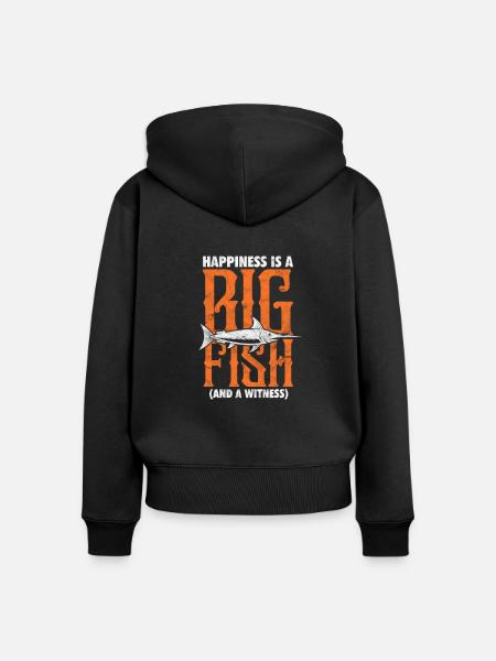 Angler - Frauen Premium Bio Zip Hoodie - Schwarz