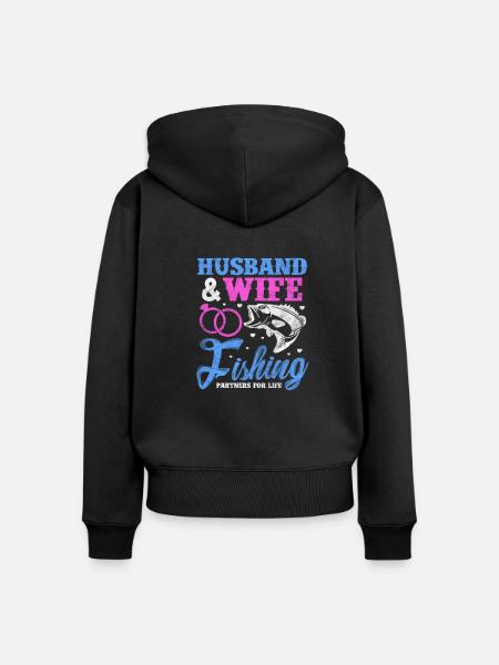 Angler Ehe - Frauen Premium Bio Zip Hoodie - Schwarz