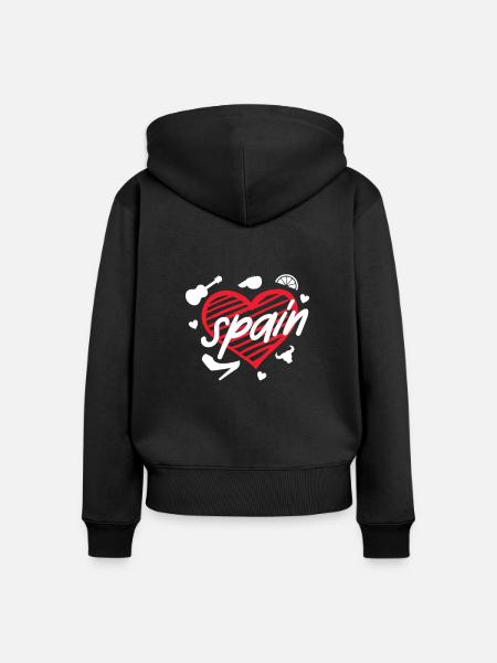 Spanien - Frauen Premium Bio Zip Hoodie - Schwarz