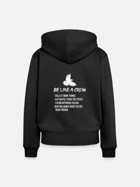 Rabe - Frauen Premium Bio Zip Hoodie - Schwarz