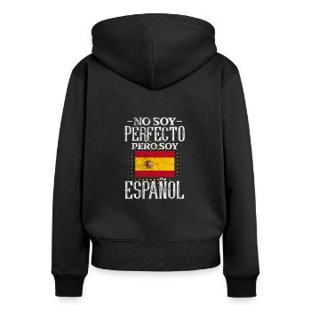 Espagne Espagnol Barcelone Espagnol Cadeau de Vacances - Sweat à capuche zippé Premium bio Femme - noir - Dos - Julia (174cm)