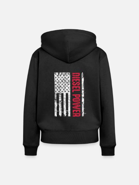 Diesel Amerika - Frauen Premium Bio Zip Hoodie - Schwarz