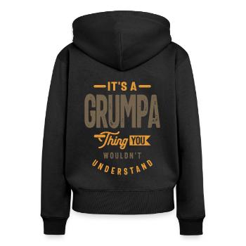 Mens C’est un truc grumpa Drôle Papa Grand-père - Sweat à capuche zippé Premium bio Femme - noir - Dos - Julia (174cm)