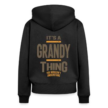 Männer Es ist eine grandiose Sache Lustiger Papa Opa - Frauen Premium Bio Zip Hoodie - Schwarz - Hinten - Julia (174cm)