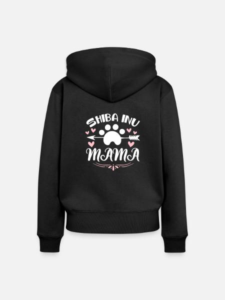Shiba Inu - Frauen Premium Bio Zip Hoodie - Schwarz