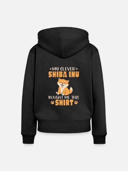 Shiba Inu - Frauen Premium Bio Zip Hoodie - Schwarz