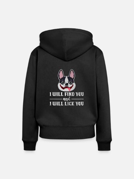 Boston Terrier - Frauen Premium Bio Zip Hoodie - Schwarz