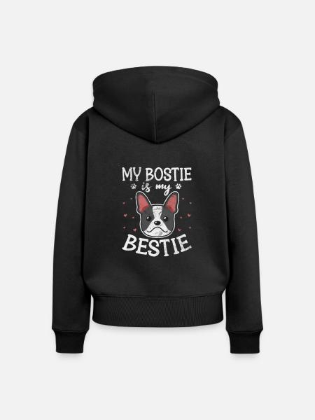 Boston Terrier - Frauen Premium Bio Zip Hoodie - Schwarz