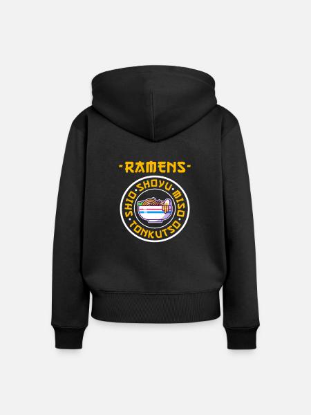 Ramen - Frauen Premium Bio Zip Hoodie - Schwarz