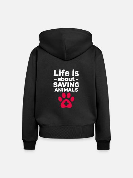 Tierarzt - Frauen Premium Bio Zip Hoodie - Schwarz