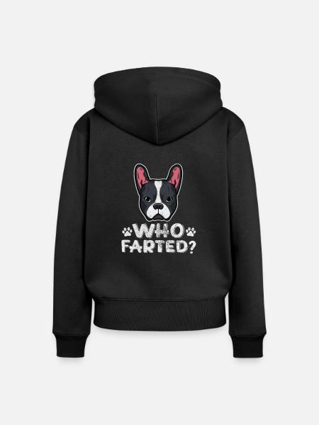 Boston Terrier - Frauen Premium Bio Zip Hoodie - Schwarz