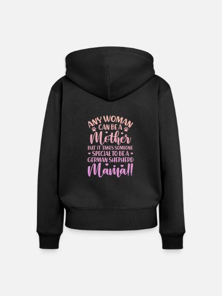 Deutscher Schäferhund Mutter - Frauen Premium Bio Zip Hoodie - Schwarz
