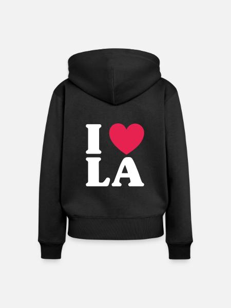 Los Angeles - Frauen Premium Bio Zip Hoodie - Schwarz