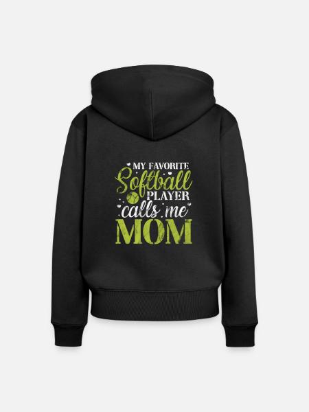 Softball Mutter - Frauen Premium Bio Zip Hoodie - Schwarz