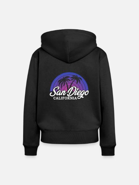 San Diego - Frauen Premium Bio Zip Hoodie - Schwarz