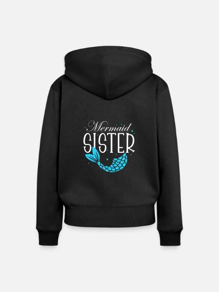 Schwester - Frauen Premium Bio Zip Hoodie - Schwarz